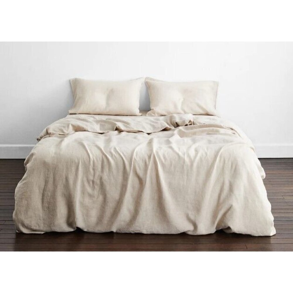 New Bed Threads Oatmeal French Flax Linen DUVET COVER Twin/Twin XL Tan